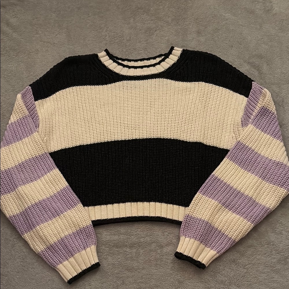 American Eagle Cropped Striped Sweater